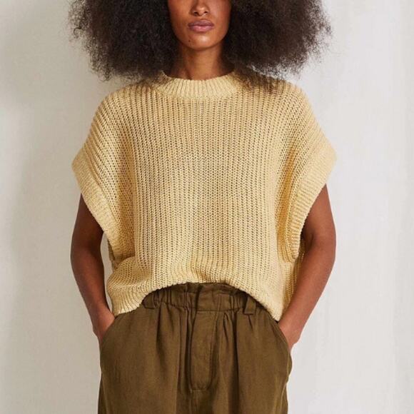 Apiece Apart Tops - Apiece Apart Olivia Linen Vest Knit Top Tan Lemon Size XS/S